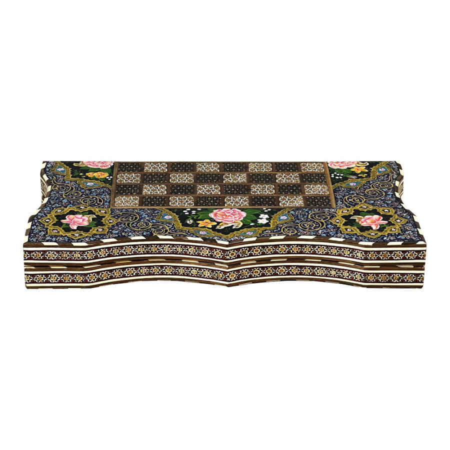 Persisches eingelegtes hölzernes Intarsien-Schachbrett Modell Blume