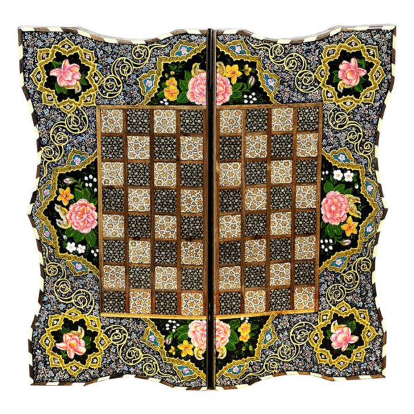 Persisches eingelegtes hölzernes Intarsien-Schachbrett Modell Blume