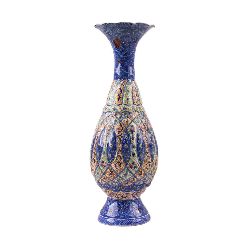 Dekorative Kupfervase, handbemalt mit Persischer Minakari-Emaille Elham