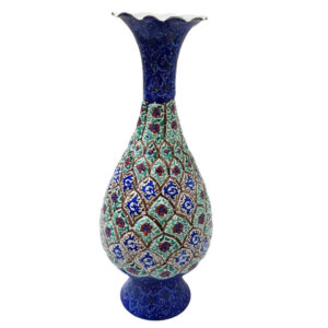Dekorative Kupfervase, handbemalt mit Persischer Minakari-Emaille Fasa