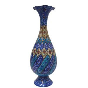 Dekorative Kupfervase, handbemalt mit Persischer Minakari-Emaille Janan