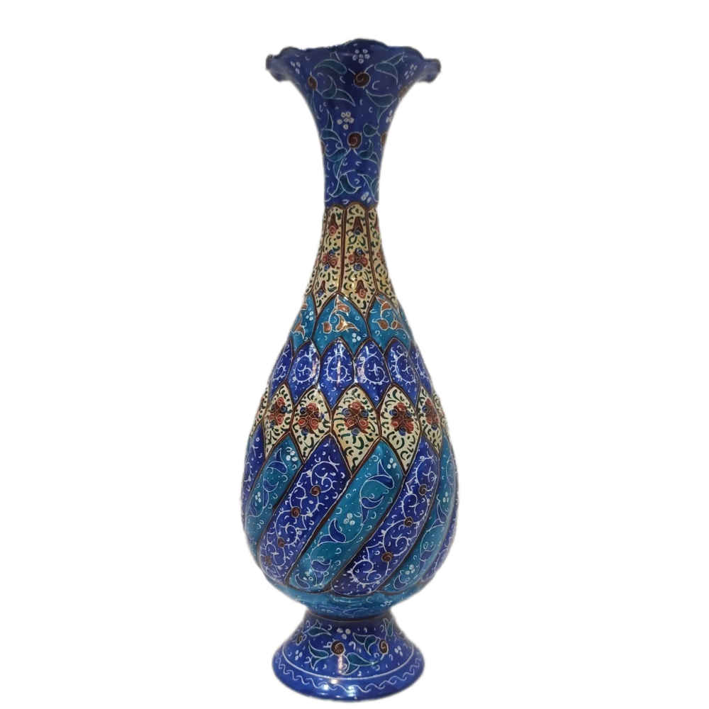 Dekorative Kupfervase, handbemalt mit Persischer Minakari-Emaille Janan