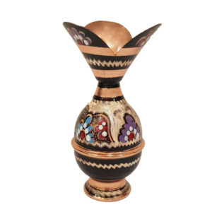 Dekorative Kupfervase, handbemalt mit Persischer Minakari-Emaille Noghli