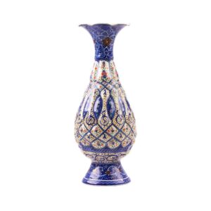 Dekorative Kupfervase, handbemalt mit Persischer Minakari-Emaille Saye