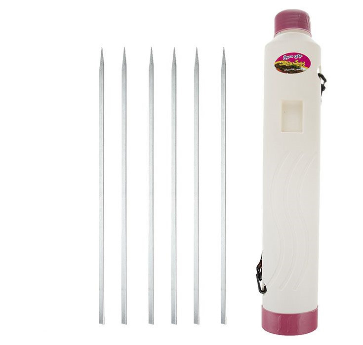 Set aus Persischem Mangal Tragbarem Holzkohlegrill – Edelstahl & Spieße