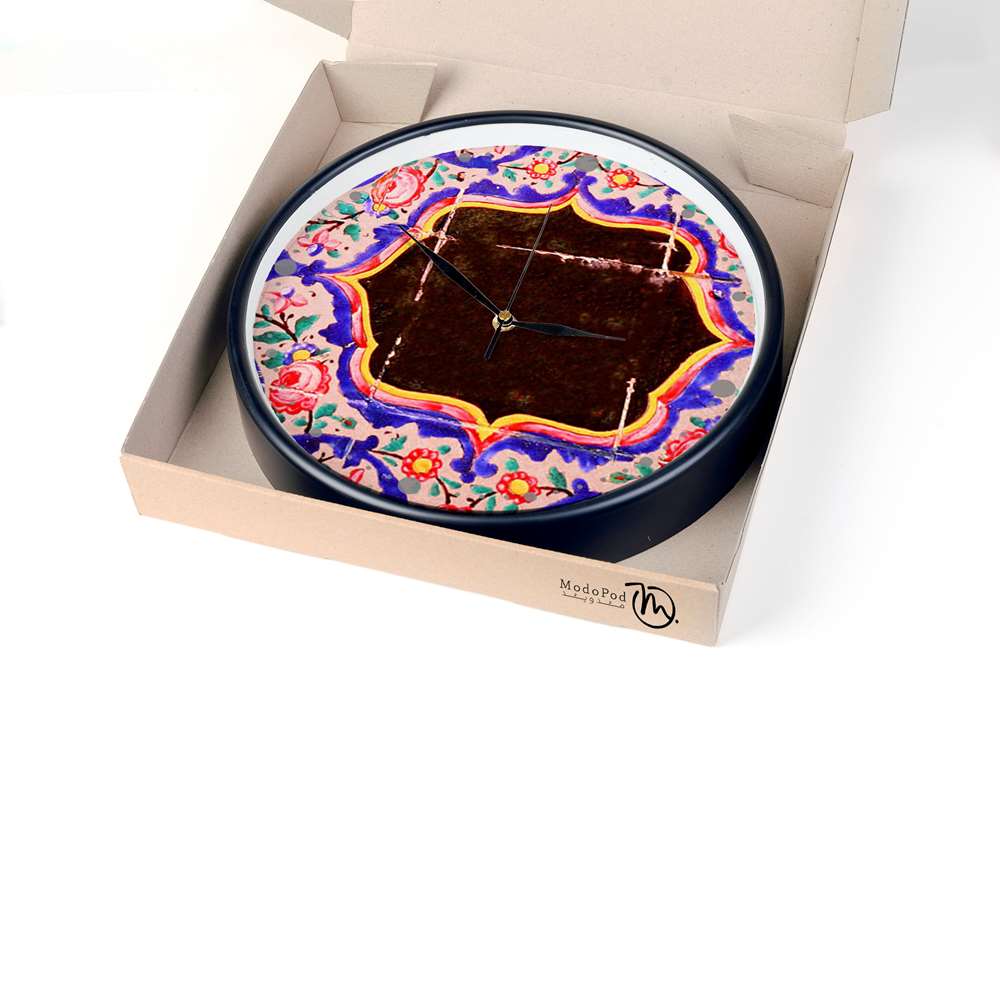 Persisch inspirierte analoge Wanduhr mit Muster – Atefeh