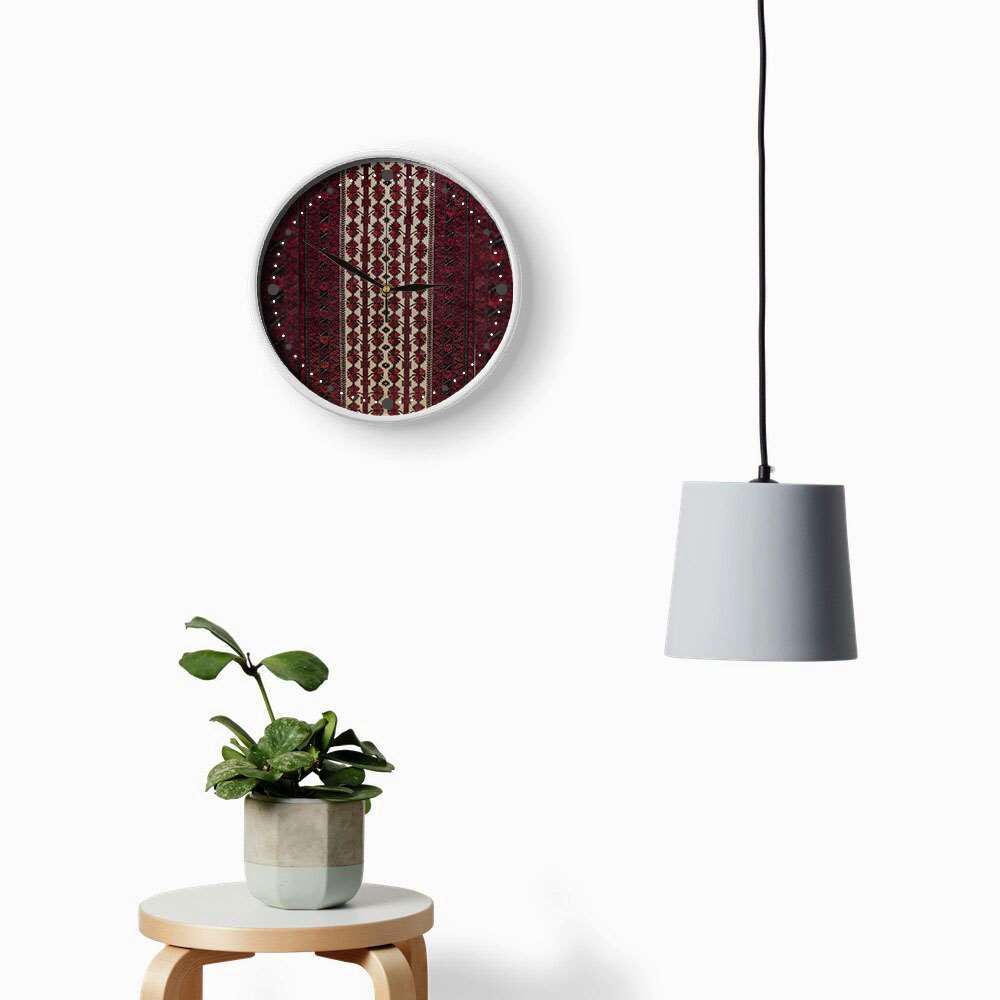Persisch inspirierte analoge Wanduhr mit Muster – Baloch