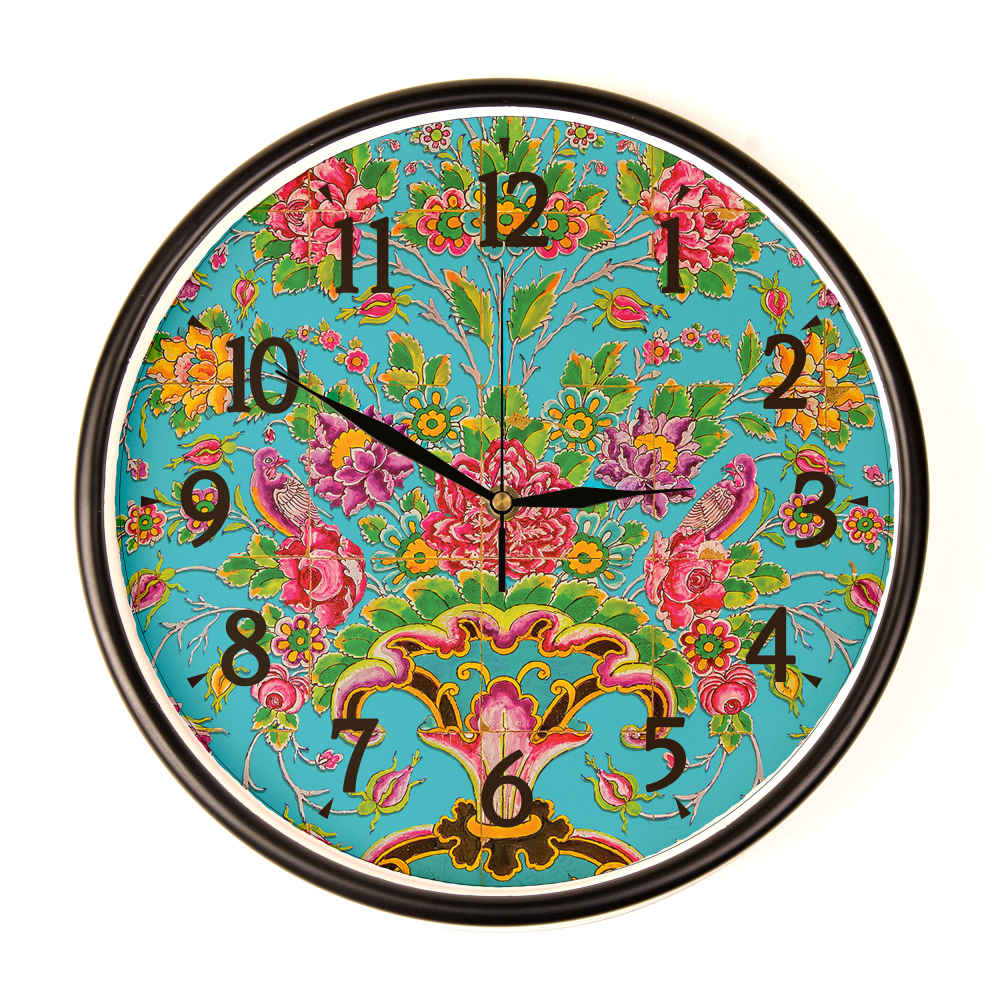 Persisch inspirierte analoge Wanduhr mit Muster - Lava