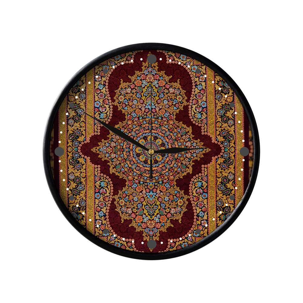 Persisch inspirierte analoge Wanduhr mit Muster - Toreh