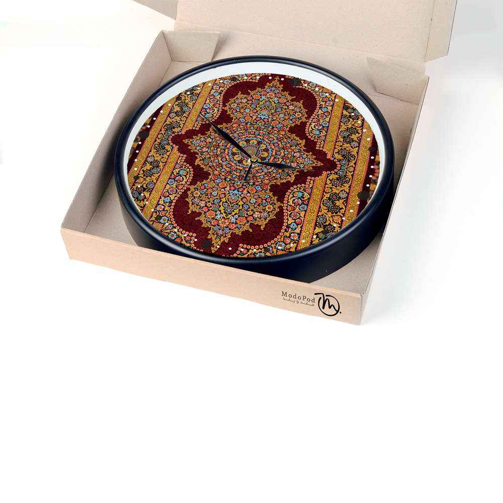 Persisch inspirierte analoge Wanduhr mit Muster – Toreh