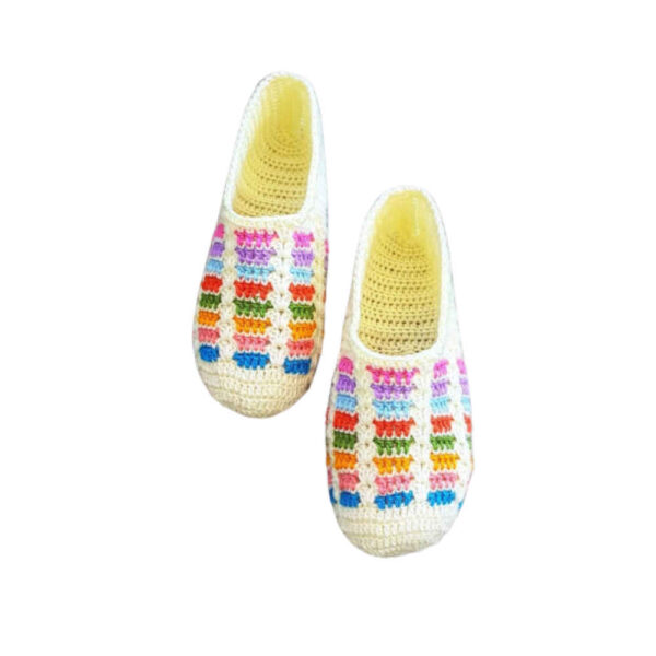 Häkelslippers für Damen aus Baumwolle, gestrickt Modell Ahoora