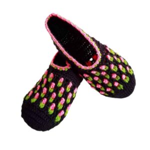 Häkelslippers für Damen aus Baumwolle, gestrickt Modell Bahar