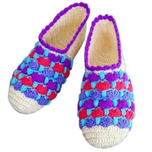 Häkelslippers für Damen aus Baumwolle, gestrickt Modell Darya