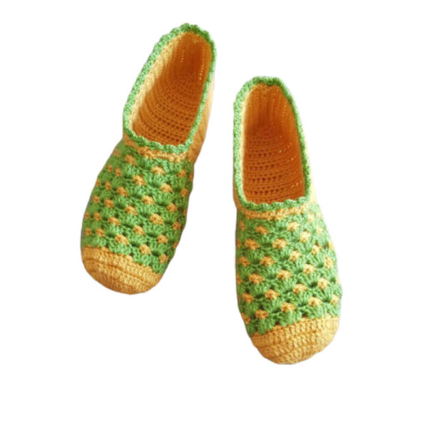 Häkelslippers für Damen aus Baumwolle, gestrickt Modell Dasht