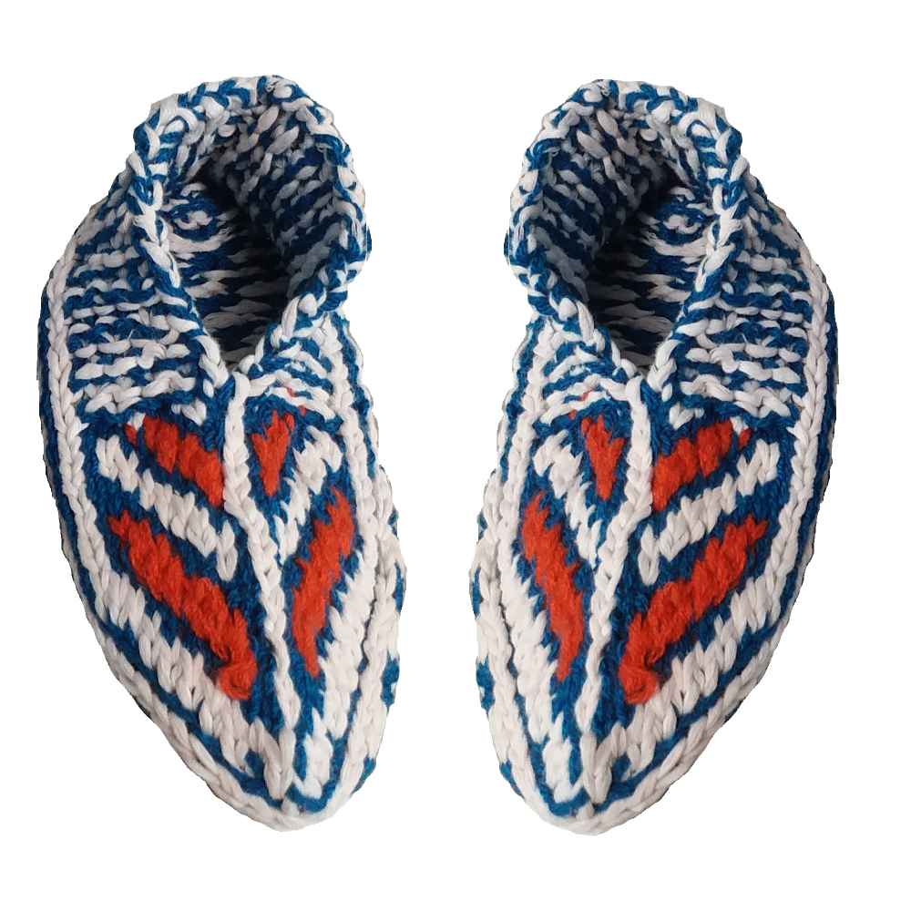 Aserbaidschanische Häkelslippers für Damen aus Acrylfaser, gestrickt Modell Farima