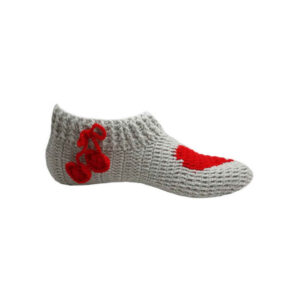 Häkelslippers für Damen aus Wolle, gestrickt Modell Ghalb