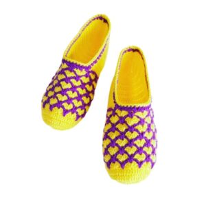 Häkelslippers für Damen aus Baumwolle, gestrickt Modell Heart