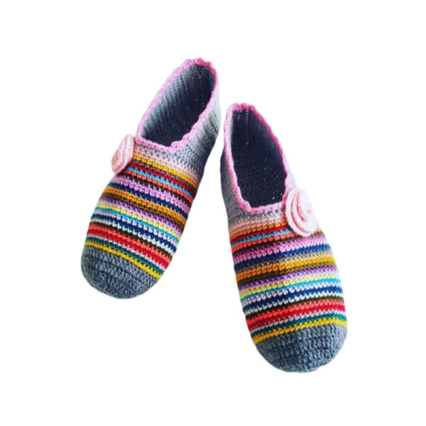 Häkelslippers für Damen aus Baumwolle, gestrickt Modell Hiva