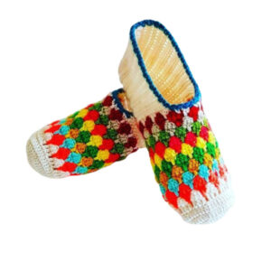 Häkelslippers für Damen aus Baumwolle, gestrickt Modell Jeyran