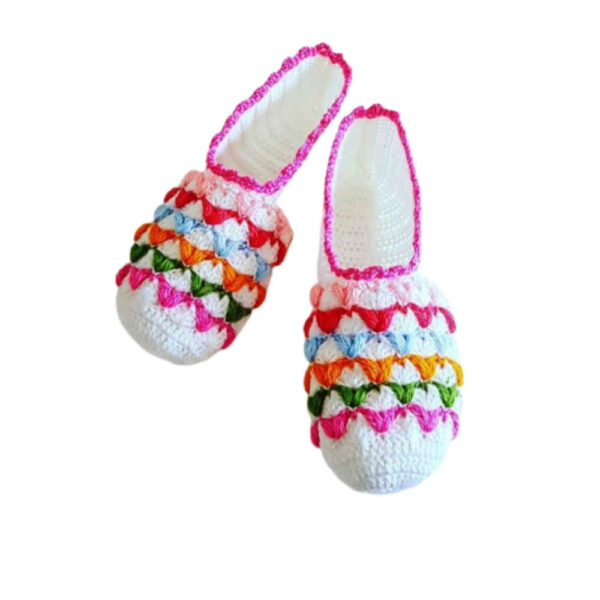 Häkelslippers für Damen aus Baumwolle, gestrickt Modell Negin