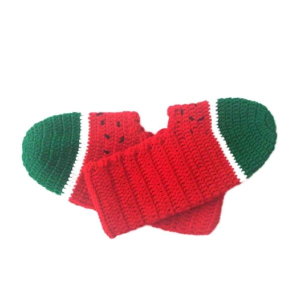 Häkelslippers für Damen aus Acrylfaser, gestrickt in Wassermelone
