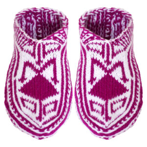 Aserbaidschanische Häkelslippers für Damen aus Acrylfaser, gestrickt Modell Sahar