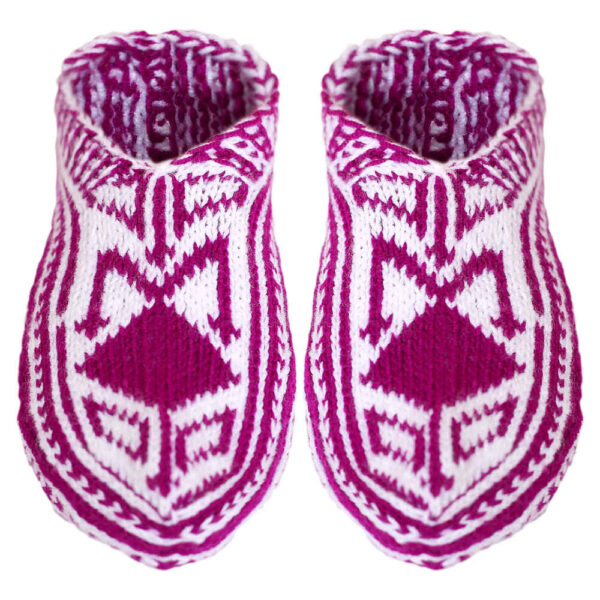 Aserbaidschanische Häkelslippers für Damen aus Acrylfaser, gestrickt Modell Sahar