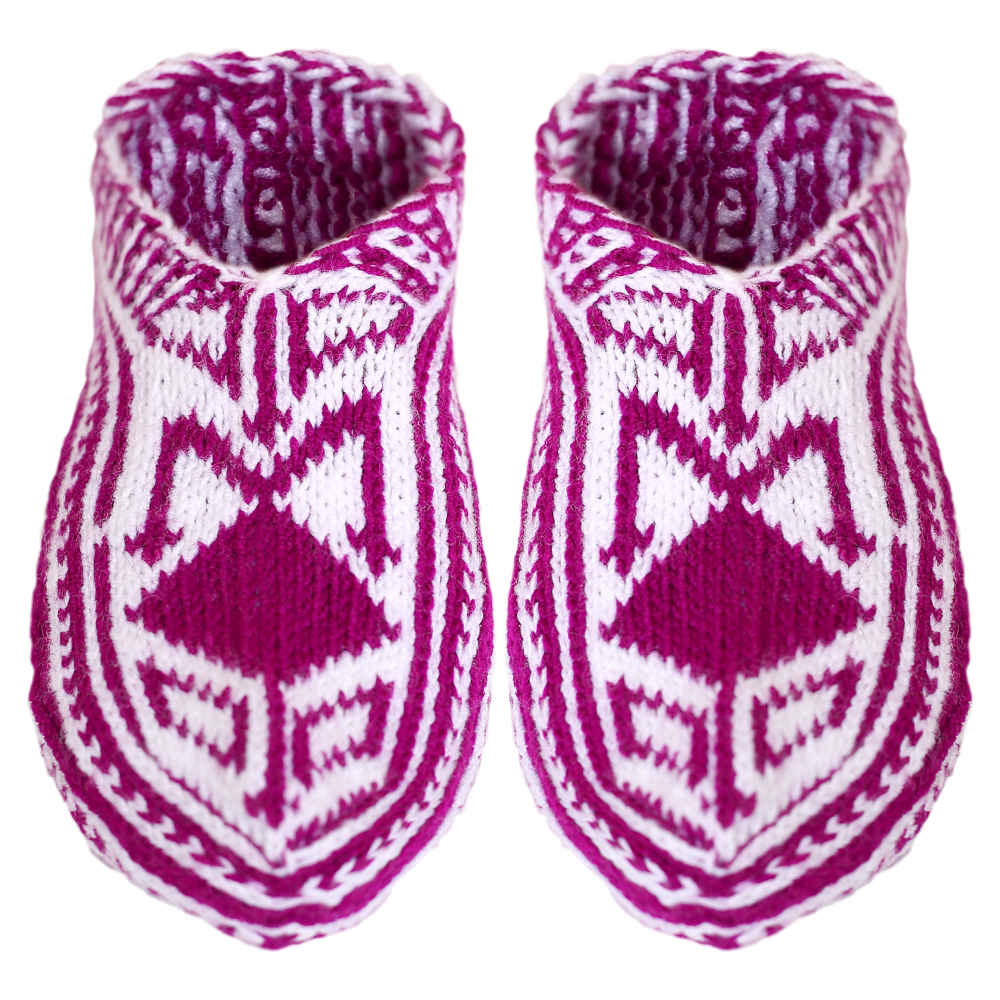 Aserbaidschanische Häkelslippers für Damen aus Acrylfaser, gestrickt Modell Sahar