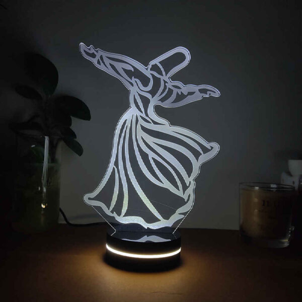Persische 3D LED Nachttischlampe Sufi Sama Tanz