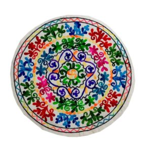 Bestickter Kissenbezug – Rundes Suzani-Design Rana
