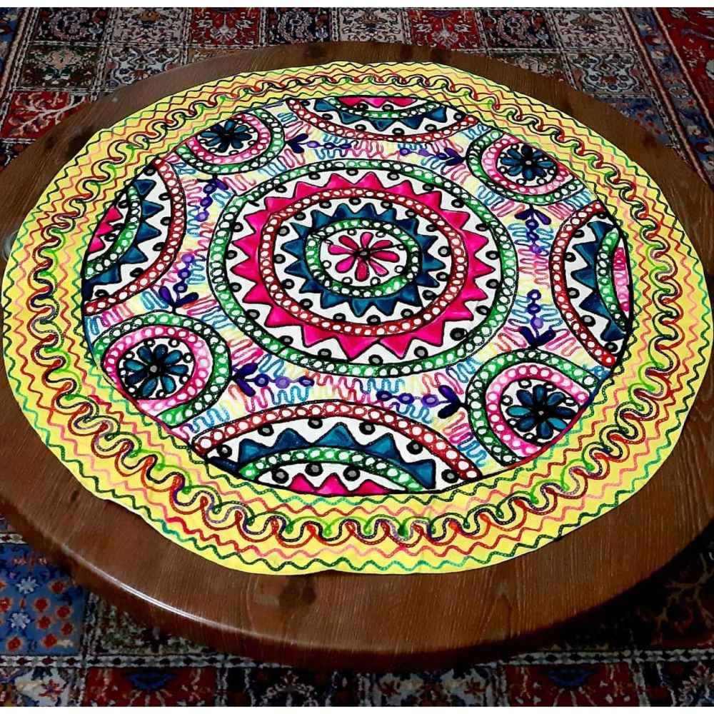 Handbestickte Runde Tischdecke Modell Khorshid