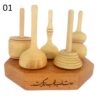 Set aus 5 klassischen persischen Holzkreisel – Traditionelle handgefertigte Spielzeuge