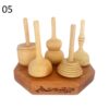 Set aus 5 klassischen persischen Holzkreisel – Traditionelle handgefertigte Spielzeuge