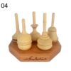 Set aus 5 klassischen persischen Holzkreisel – Traditionelle handgefertigte Spielzeuge