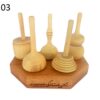 Set aus 5 klassischen persischen Holzkreisel – Traditionelle handgefertigte Spielzeuge