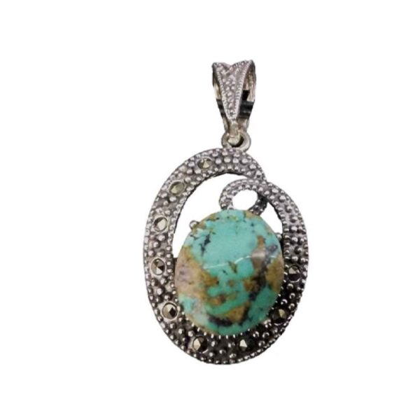 Persischer Silberanhänger mit Türkis-Edelstein Dela