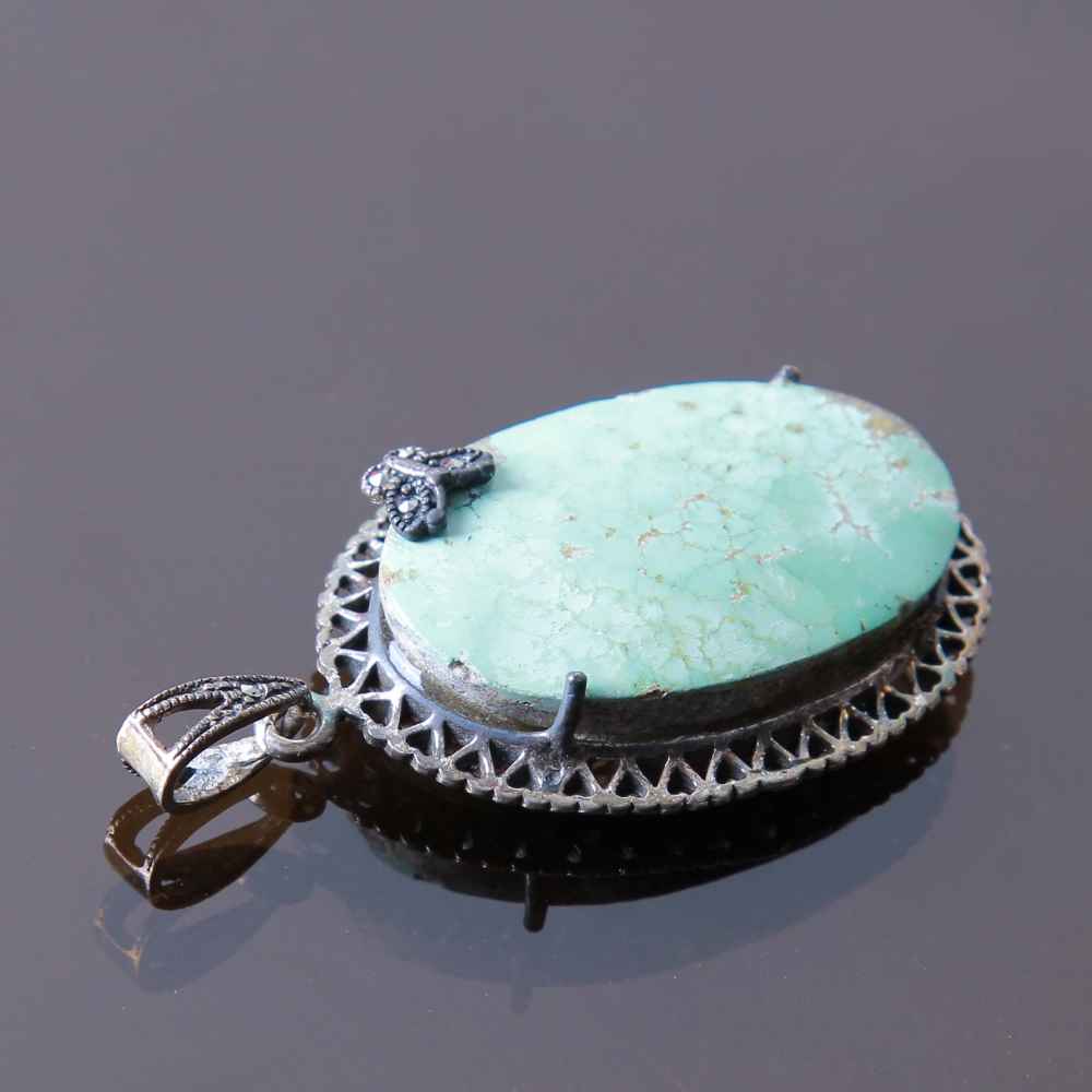 Persischer Silberanhänger mit Türkis-Edelstein Dora