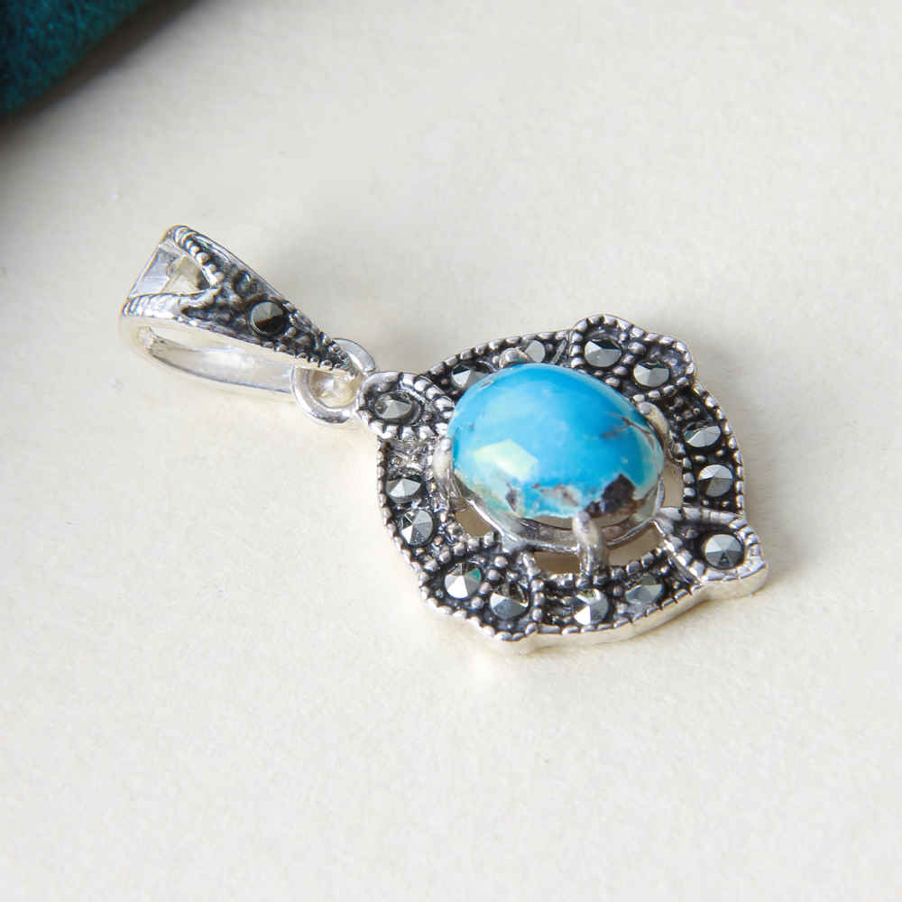 Persischer Silberanhänger mit Türkis-Edelstein Helen