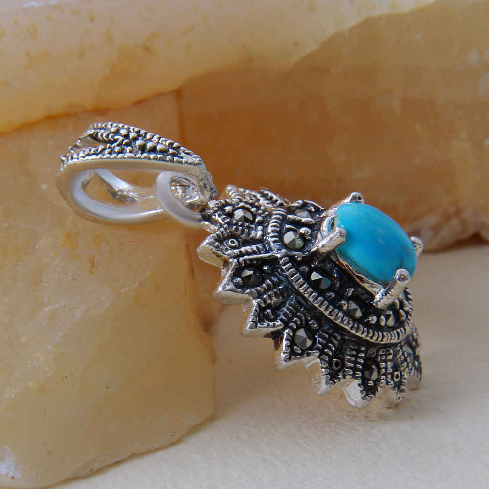 Persischer Silberanhänger mit Türkis-Edelstein Lia