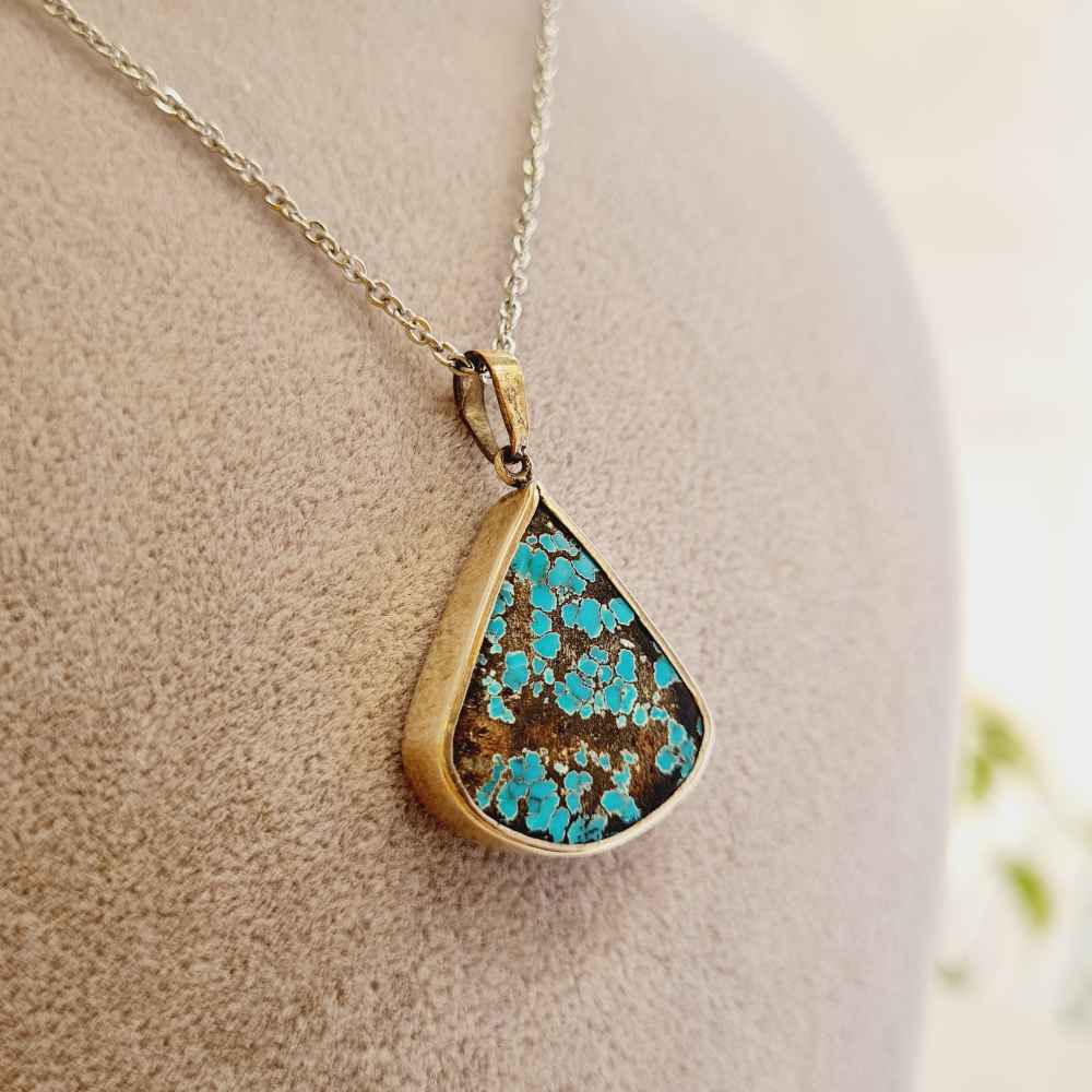 Persischer Silberanhänger mit Türkis-Edelstein Nava