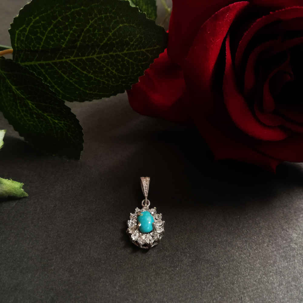 Persischer Silberanhänger mit Türkis-Edelstein Saba