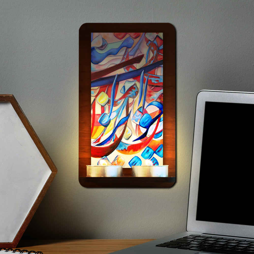 Persischer Holz-Teelicht-Wandleuchter Kalligraphie (x2)