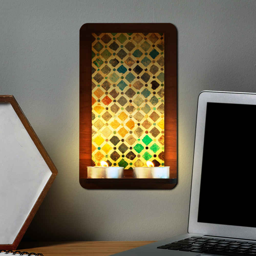 Persischer Holz-Teelicht-Wandleuchter Bahar (x2)