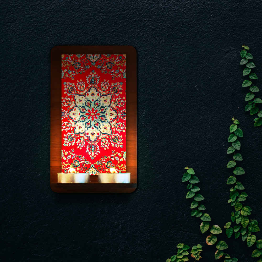 Persischer Holz-Teelicht-Wandleuchter Bano (x2)