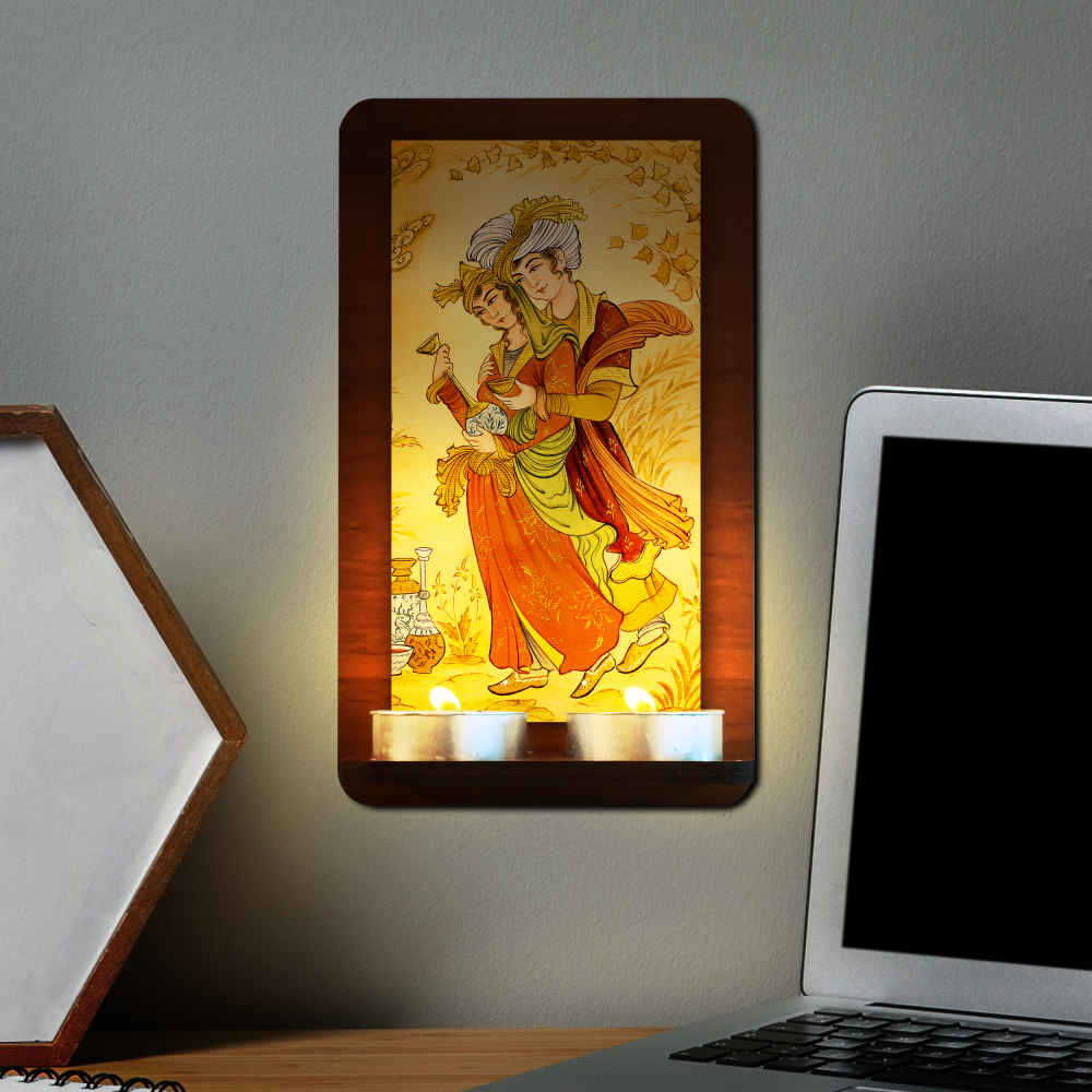 Persischer Holz-Teelicht-Wandleuchter Bardia (x2)