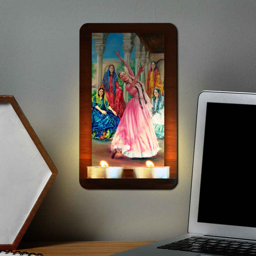 Persischer Holz-Teelicht-Wandleuchter Tanz (x2)