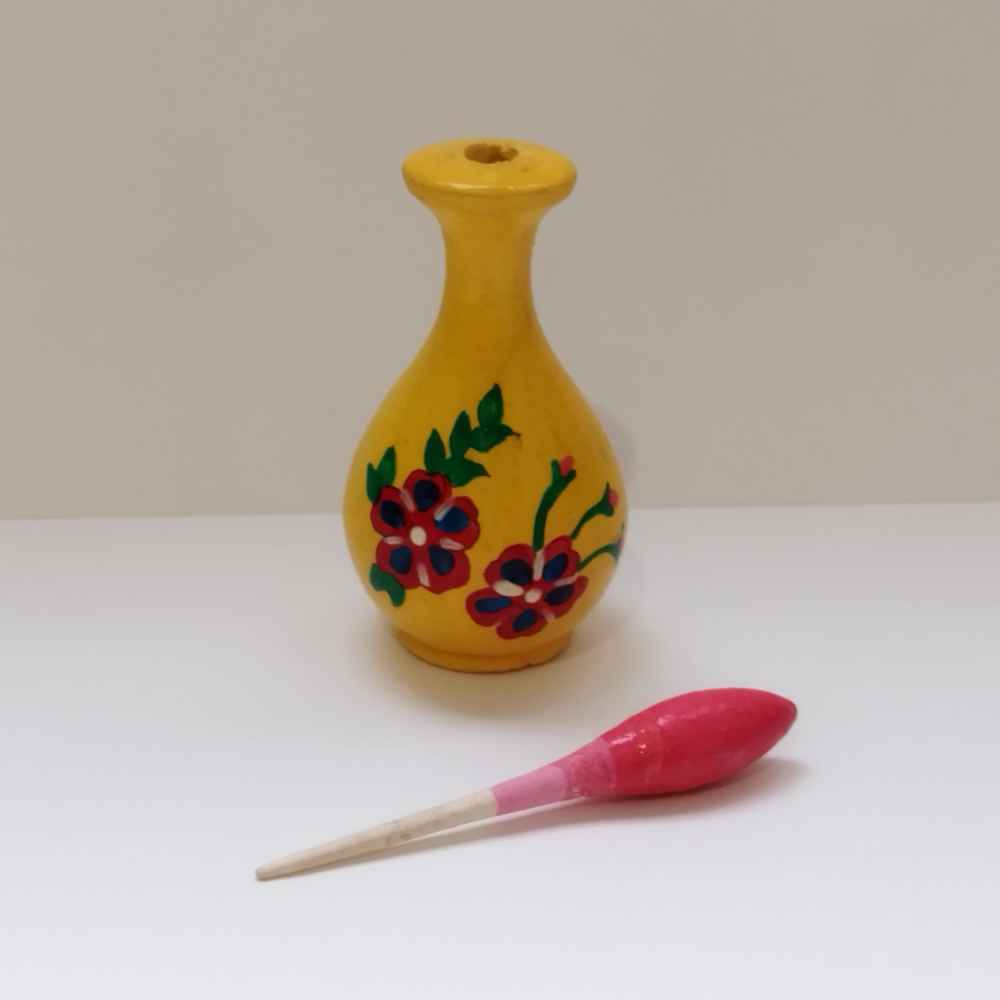 Persischer Surma Dani Behälter zur Aufbewahrung von Kohl aus Holz Flower (x2)