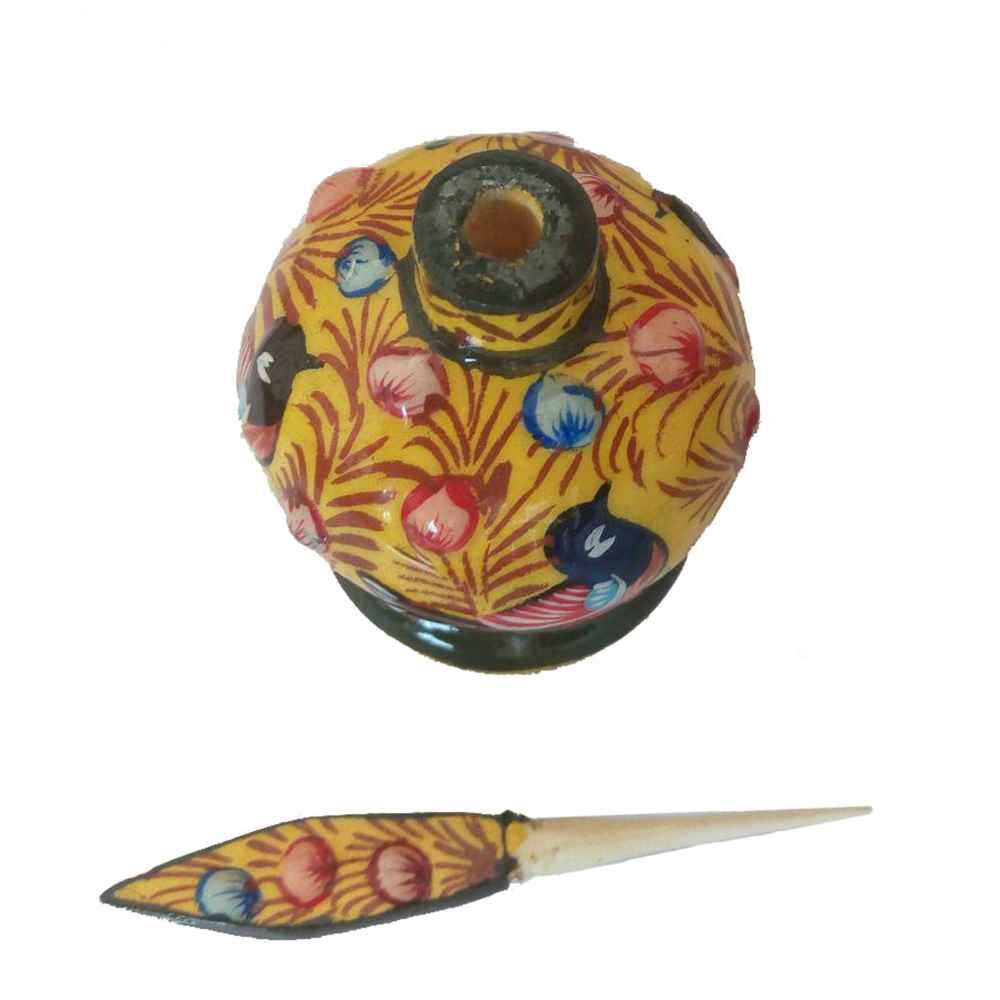 Persischer Surma Dani Behälter zur Aufbewahrung von Kohl aus Holz Gol o Morgh (x2)