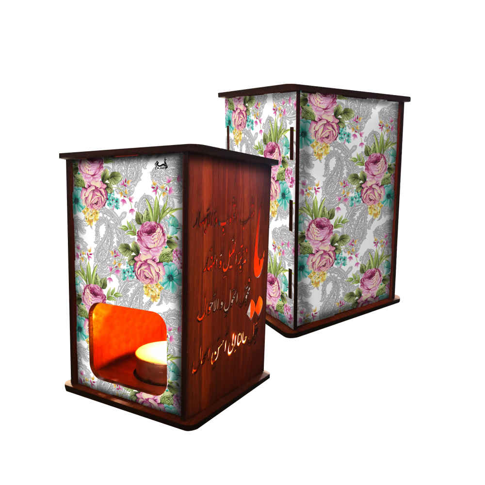 Persischer Holzteelichlaterne Floral (x2)