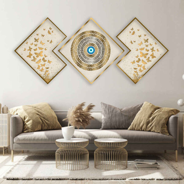 3 Stück Islamisches Poster-Druck - Ayatul Kursi Gerahmte Wandkunst